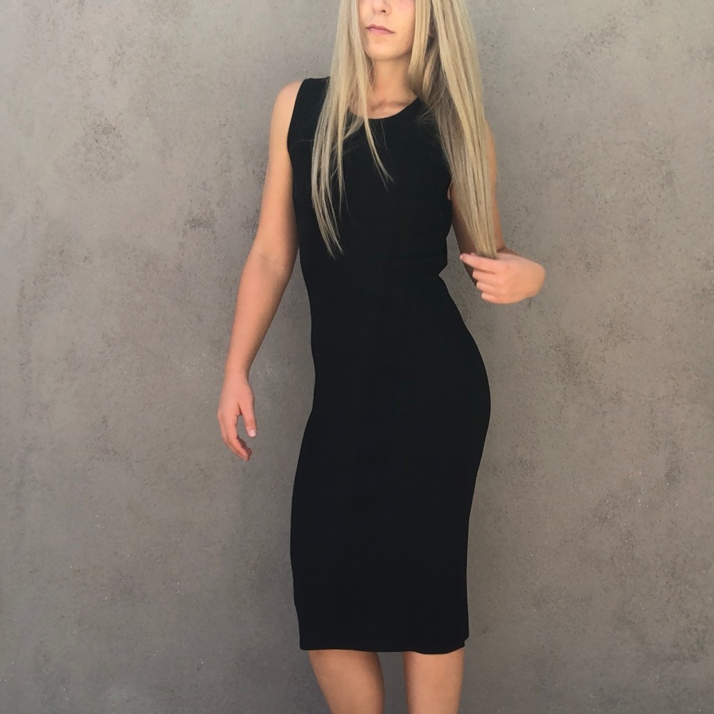 Finity slinky black pencil business dress